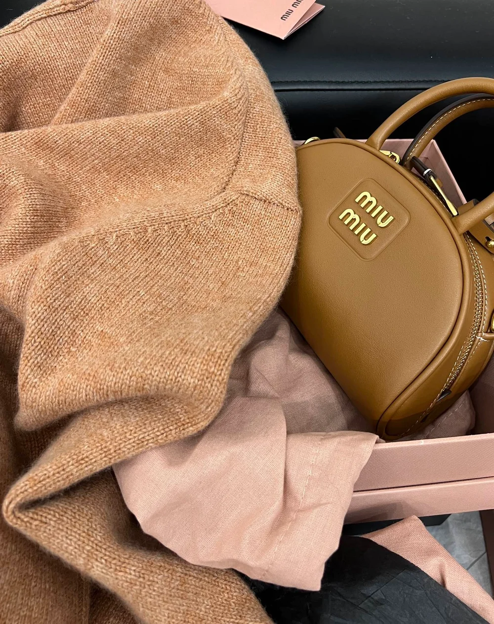 미우미우 나일론 니트 울 카디건