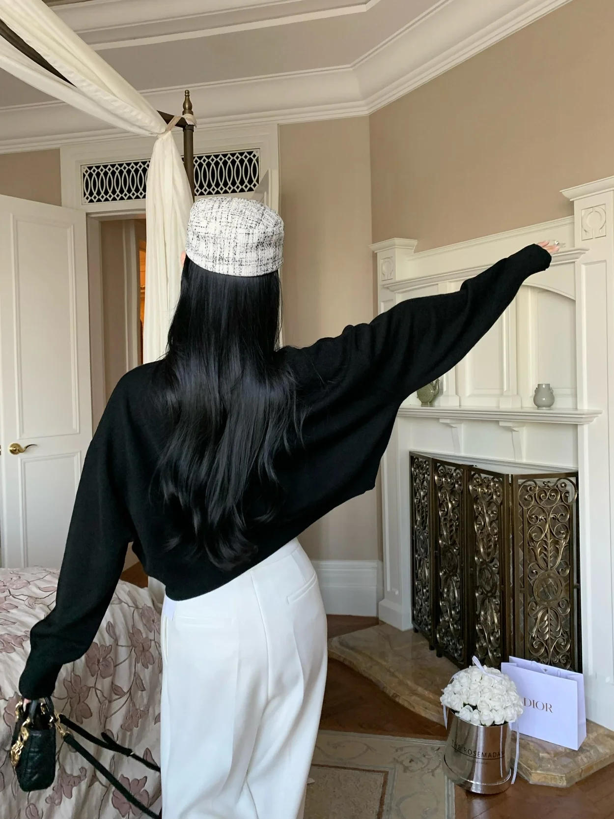 막스마라 SIR 크롭 울 자카드 니트