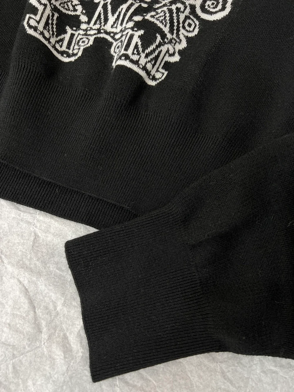 막스마라 SIR 크롭 울 자카드 니트