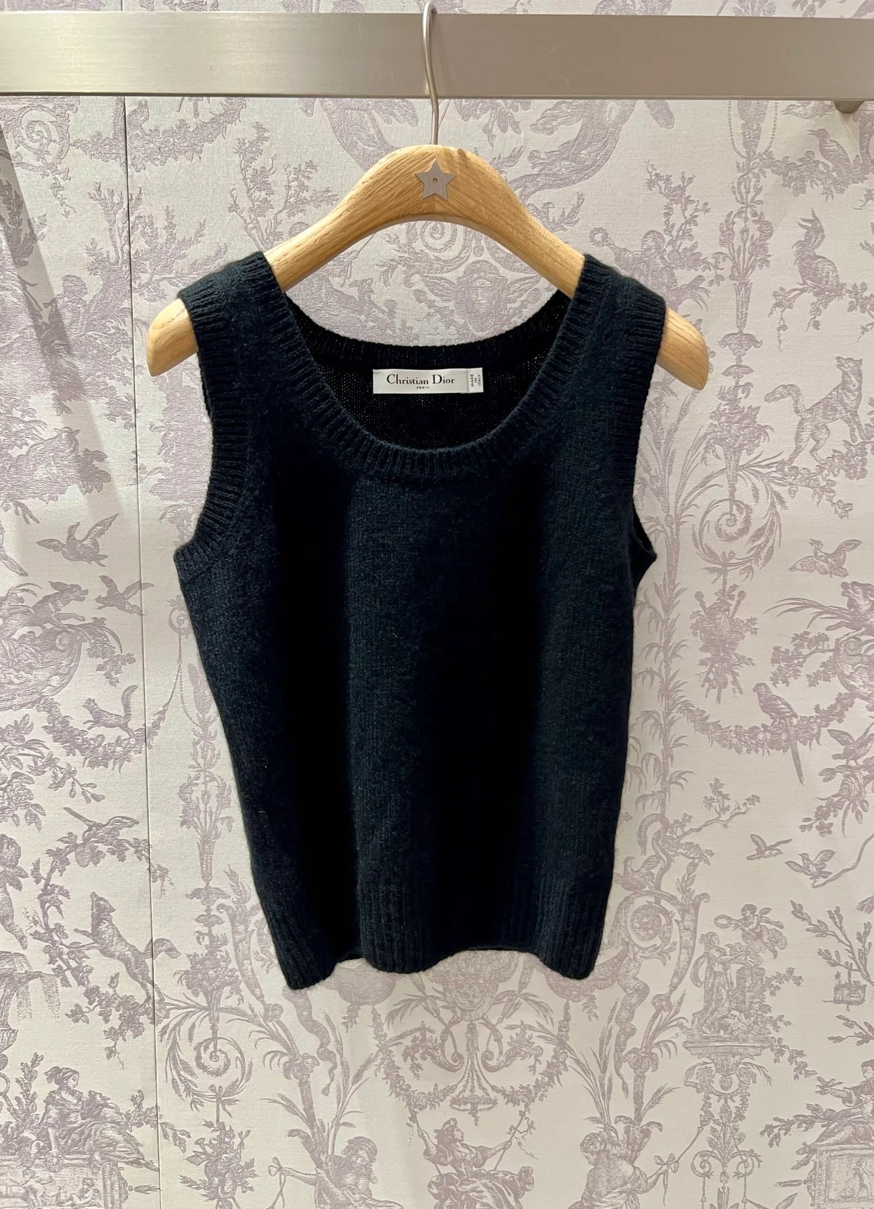 디올 아마릴리스 블랙 캐시미어 반소매 니트