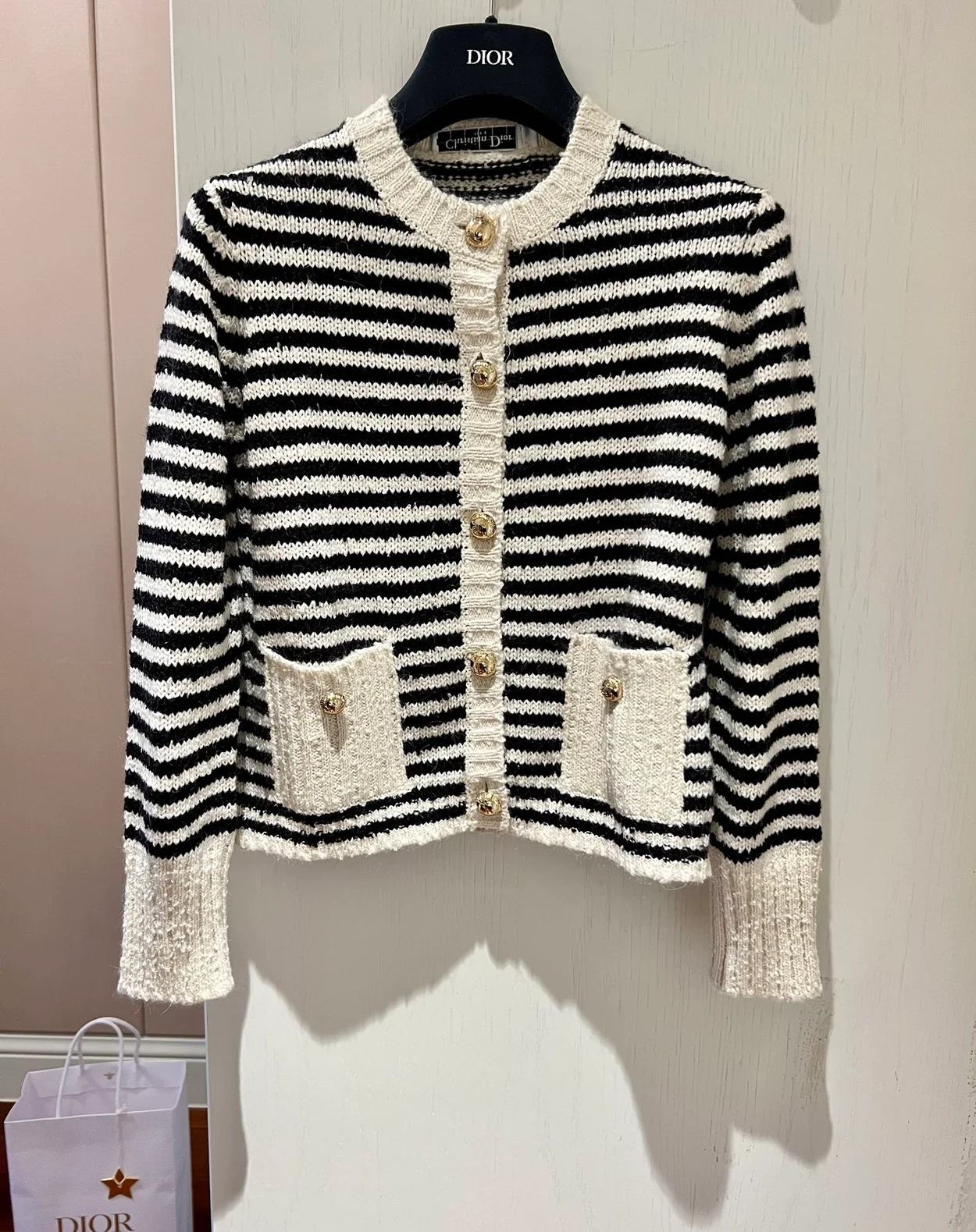 디올 마리니에르 울 니트 가디건