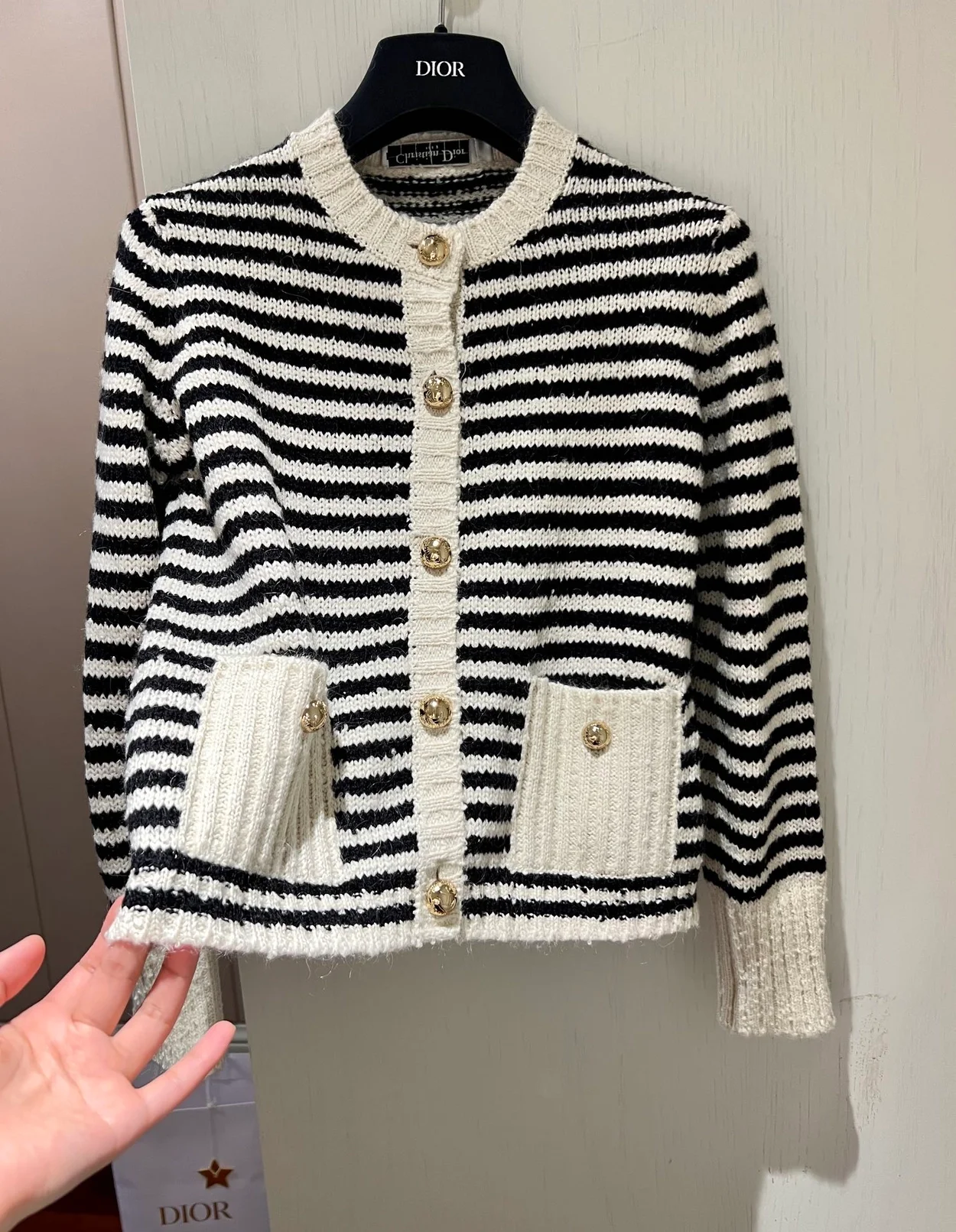 디올 마리니에르 울 니트 가디건