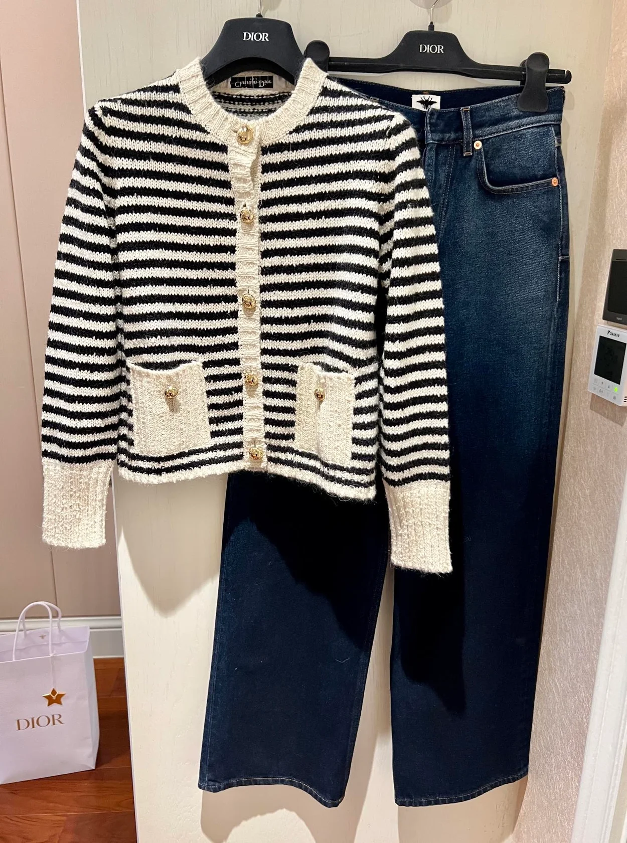 디올 마리니에르 울 니트 가디건