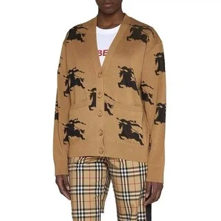 버버리 EKD 코튼 가디건 브라운