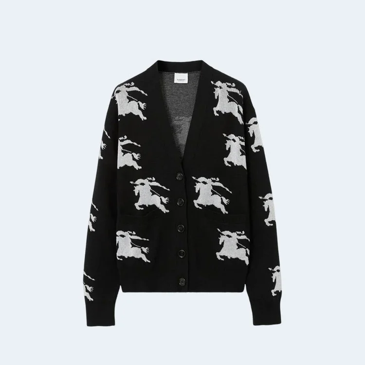 버버리 EKD 코튼 가디건 블랙