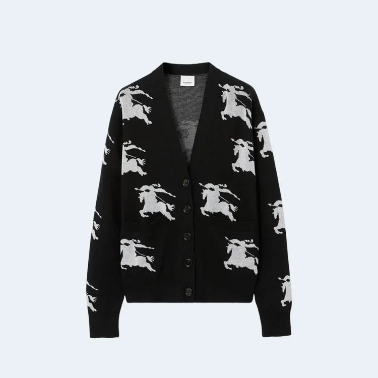 버버리 EKD 코튼 가디건 블랙