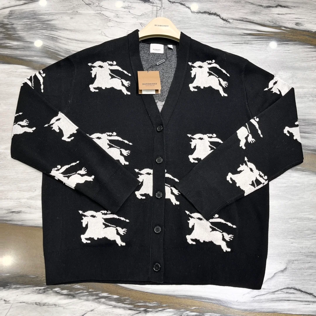 버버리 EKD 코튼 가디건 블랙