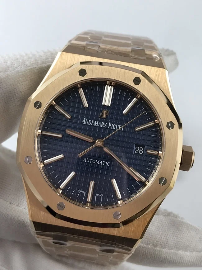 오데마피게 로얄오크 15400 블루 다이얼 골드 박스