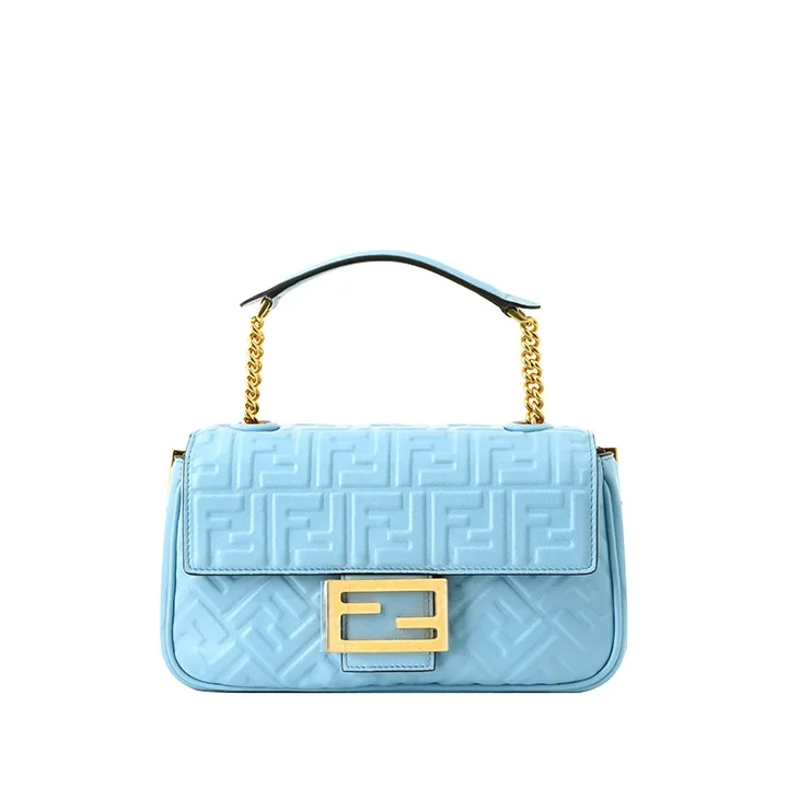 펜디 바게트 미디엄 체인 백 블루