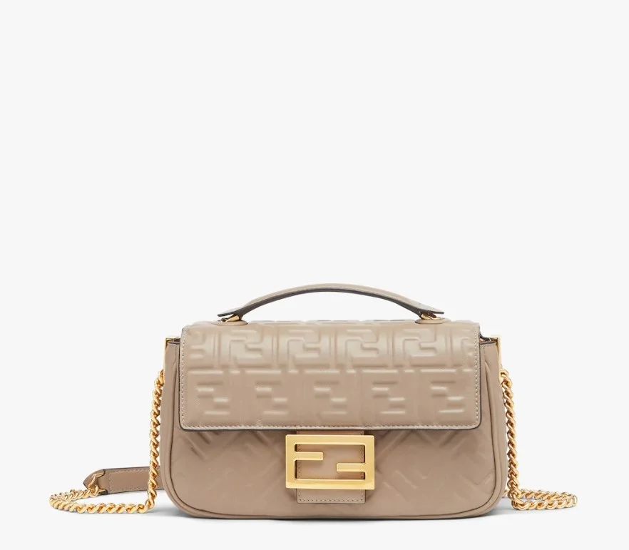 펜디 바게트 미디엄 체인 백 브라운