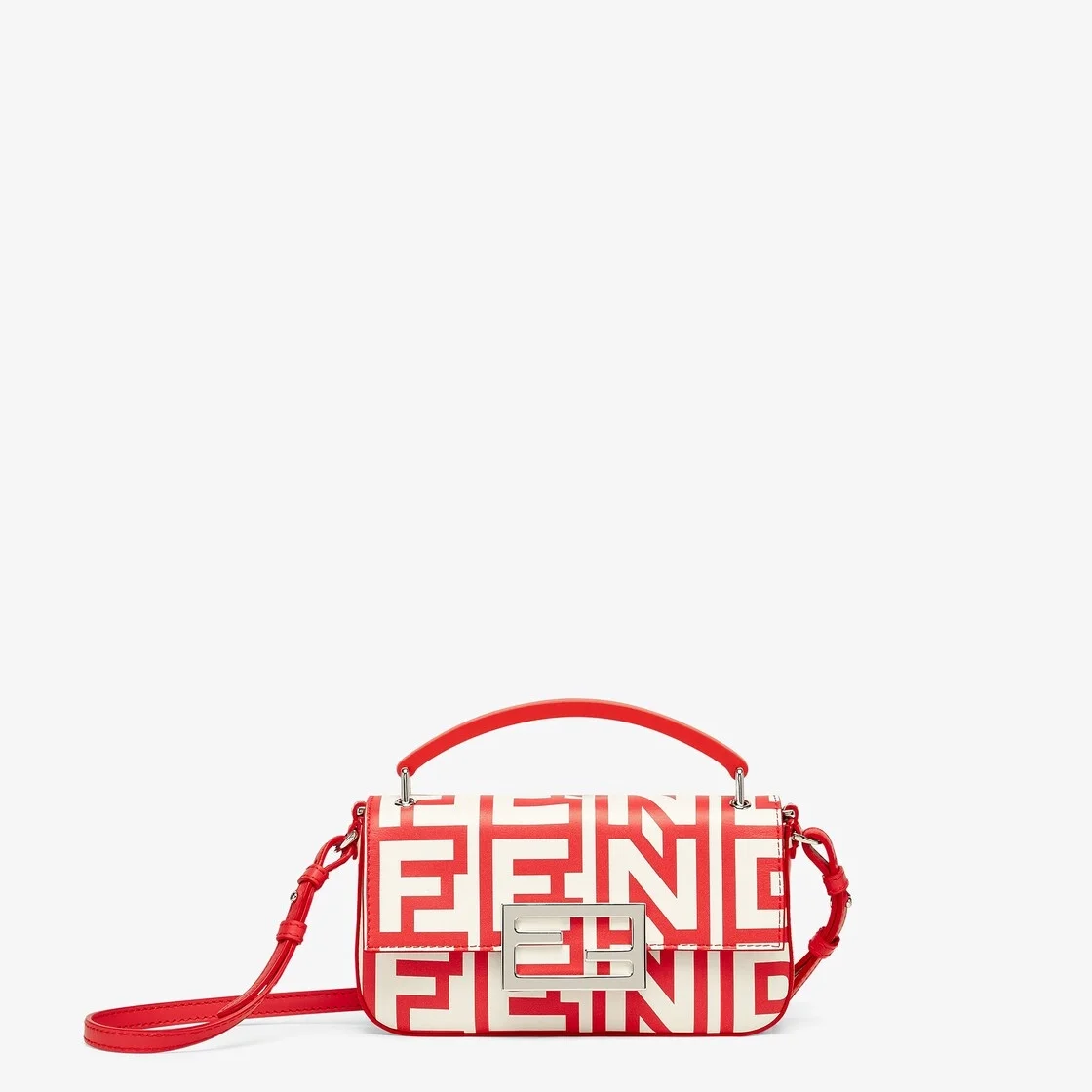 펜디 바게트 폰 파우치 레드