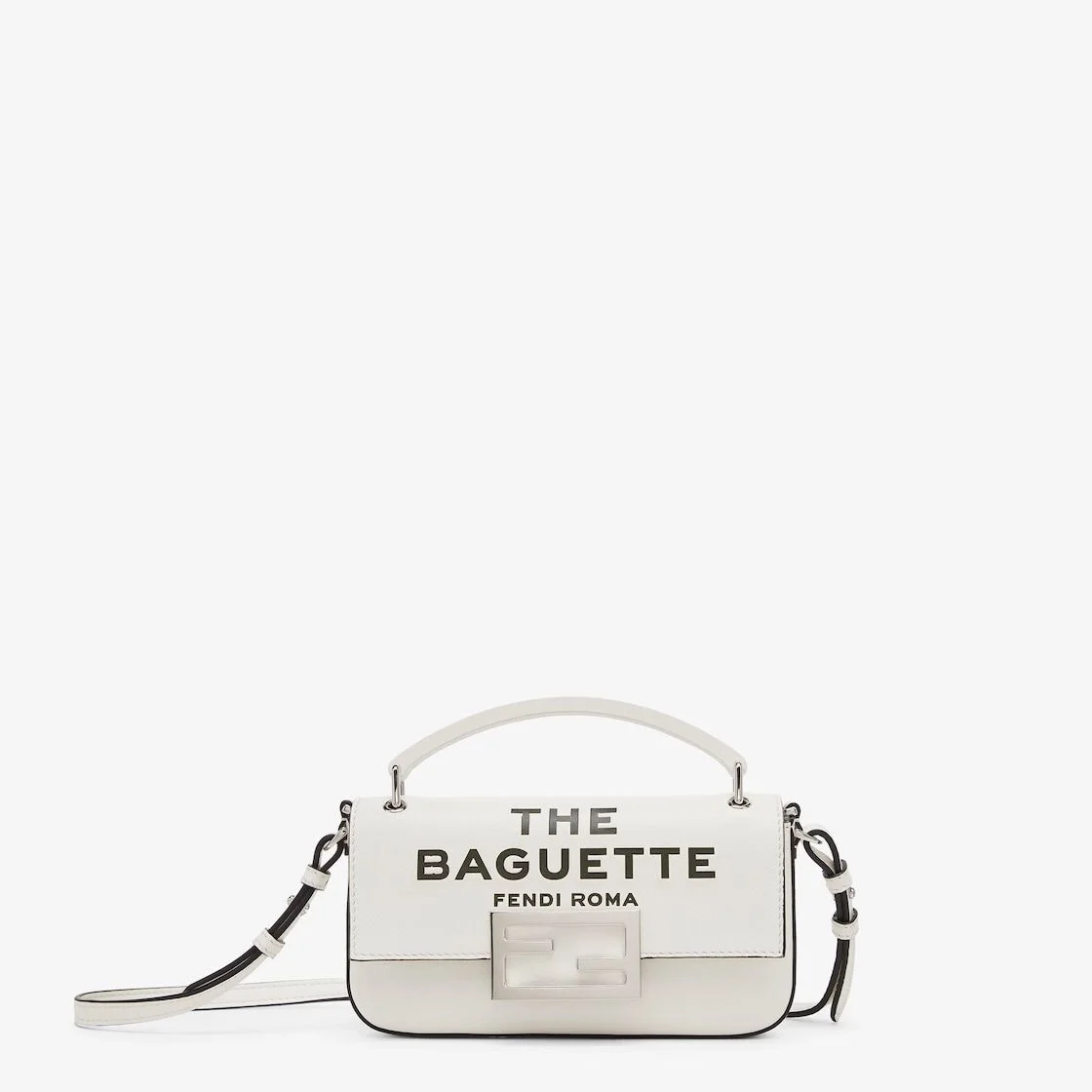 펜디 로마 바게트 폰 파우치 화이트