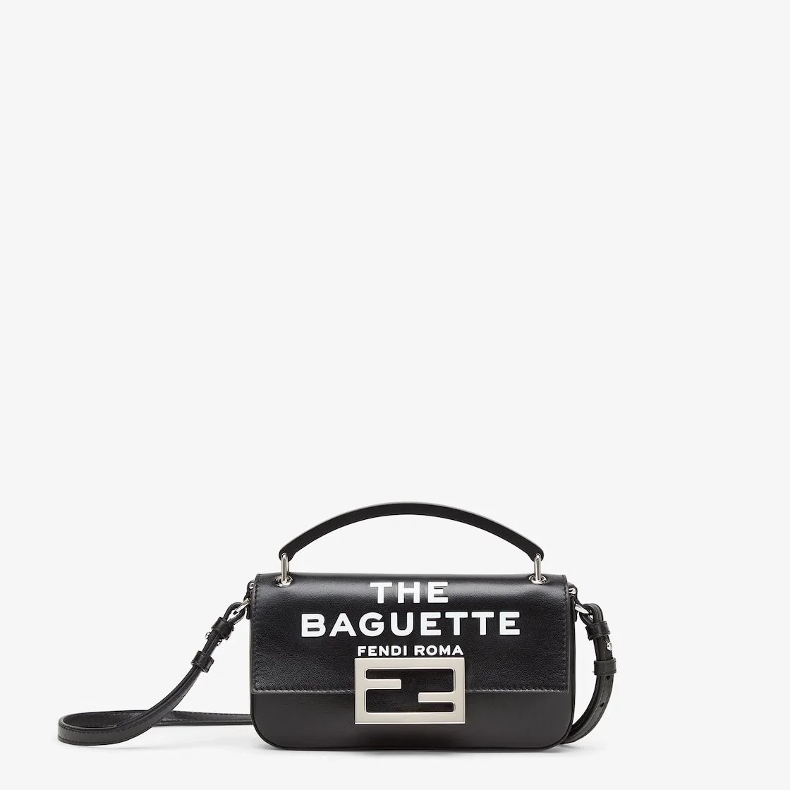 펜디 로마 바게트 폰 파우치 블랙
