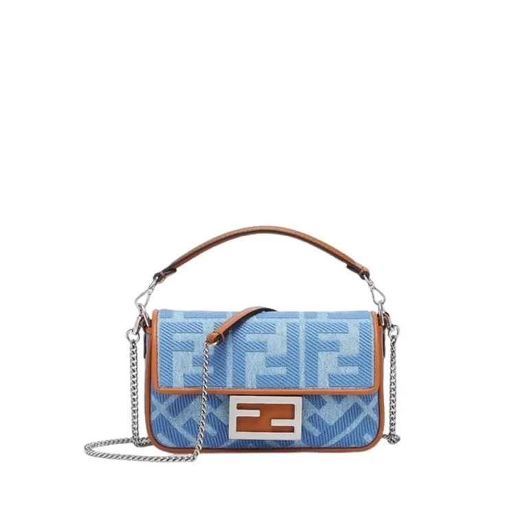 펜디 바게트 FF 블루 데님 나노백