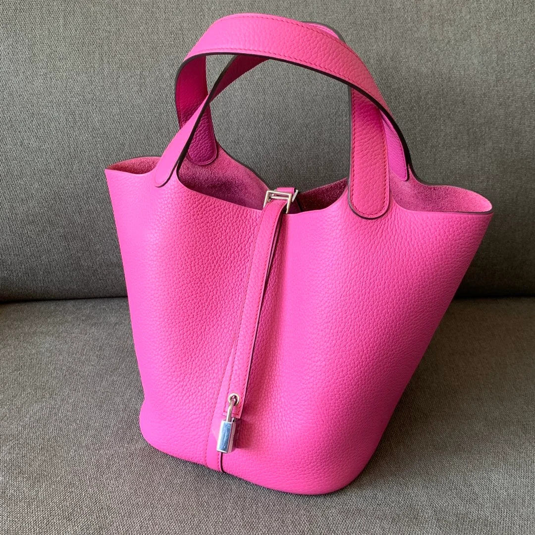 에르메스 피코탄 MM Rose shocking 백