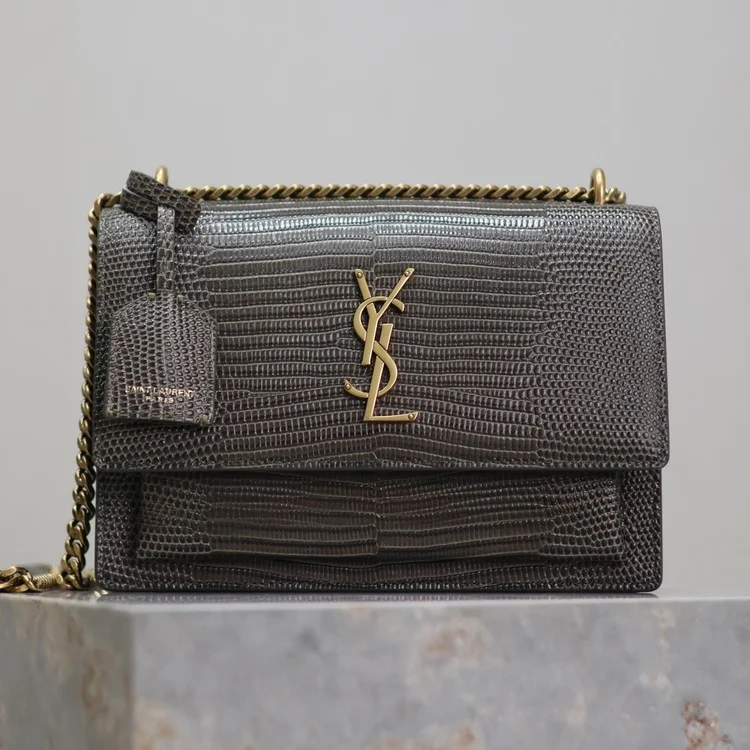 생로랑 선셋백 레더 미듐 금장