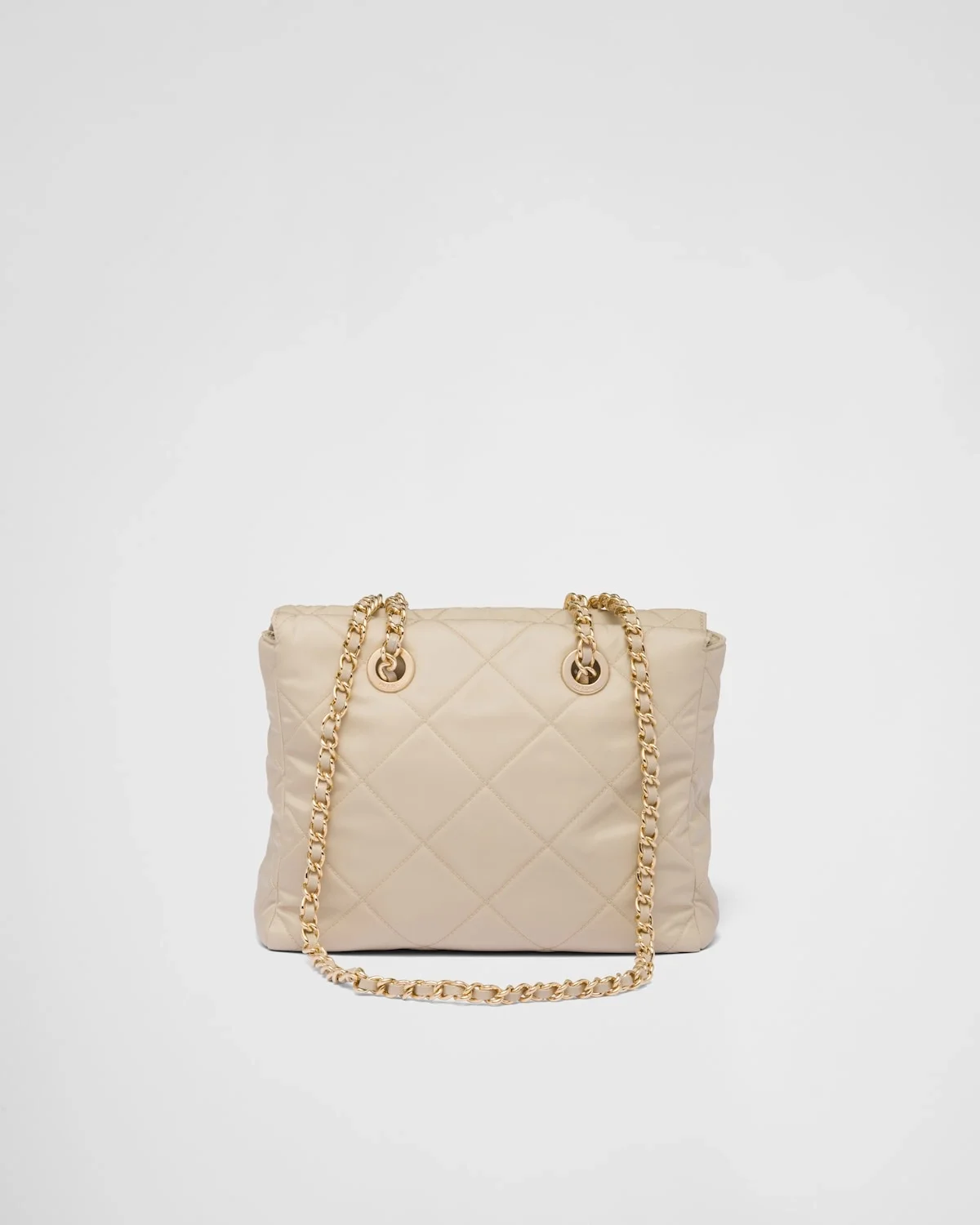 프라다 리에디션 1995 리나일론 체인 토트백 베이지