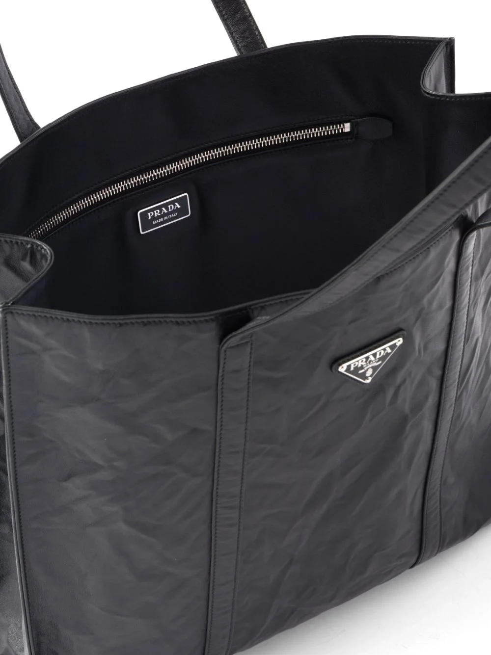 프라다 라지 엔틱 나파 토트백 블랙