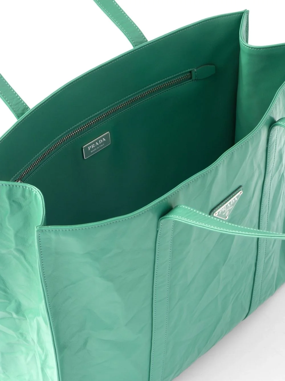 프라다 라지 엔틱 나파 토트백 그린