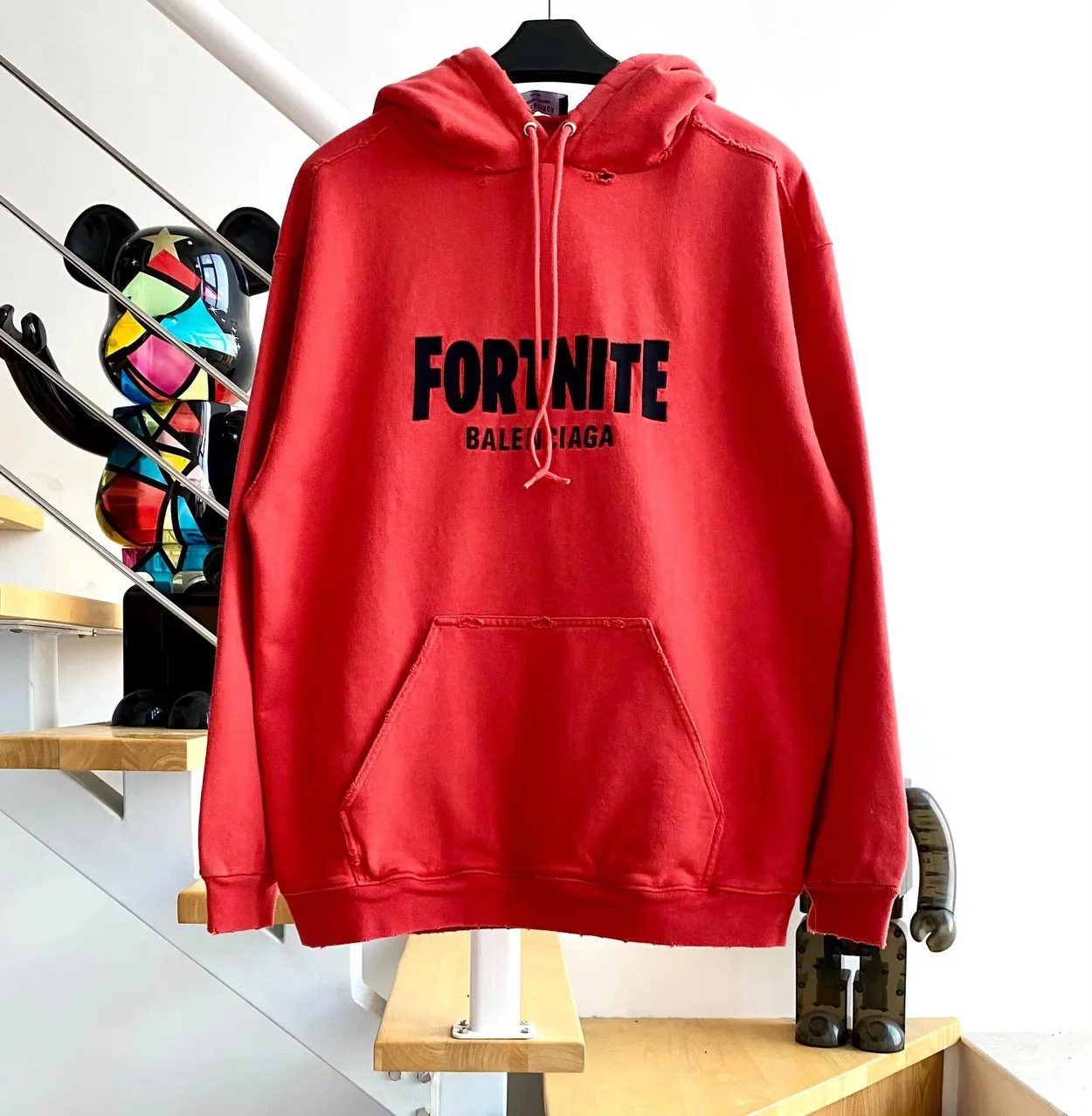 발렌시아가 x FORTNITE 2021 미디엄 핏 후디 레드