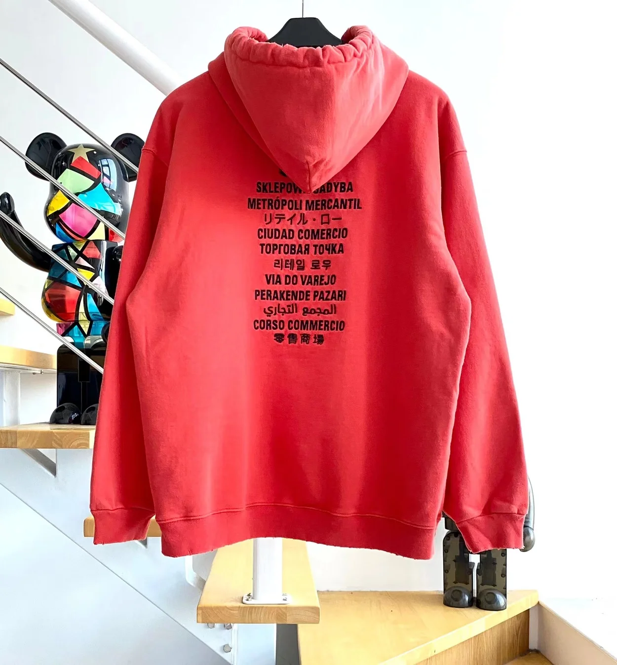 발렌시아가 x FORTNITE 2021 미디엄 핏 후디 레드