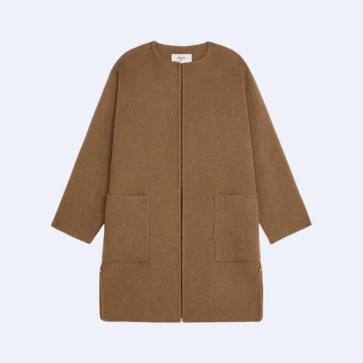 셀린느 퓨어 칼라 브러시드 코트