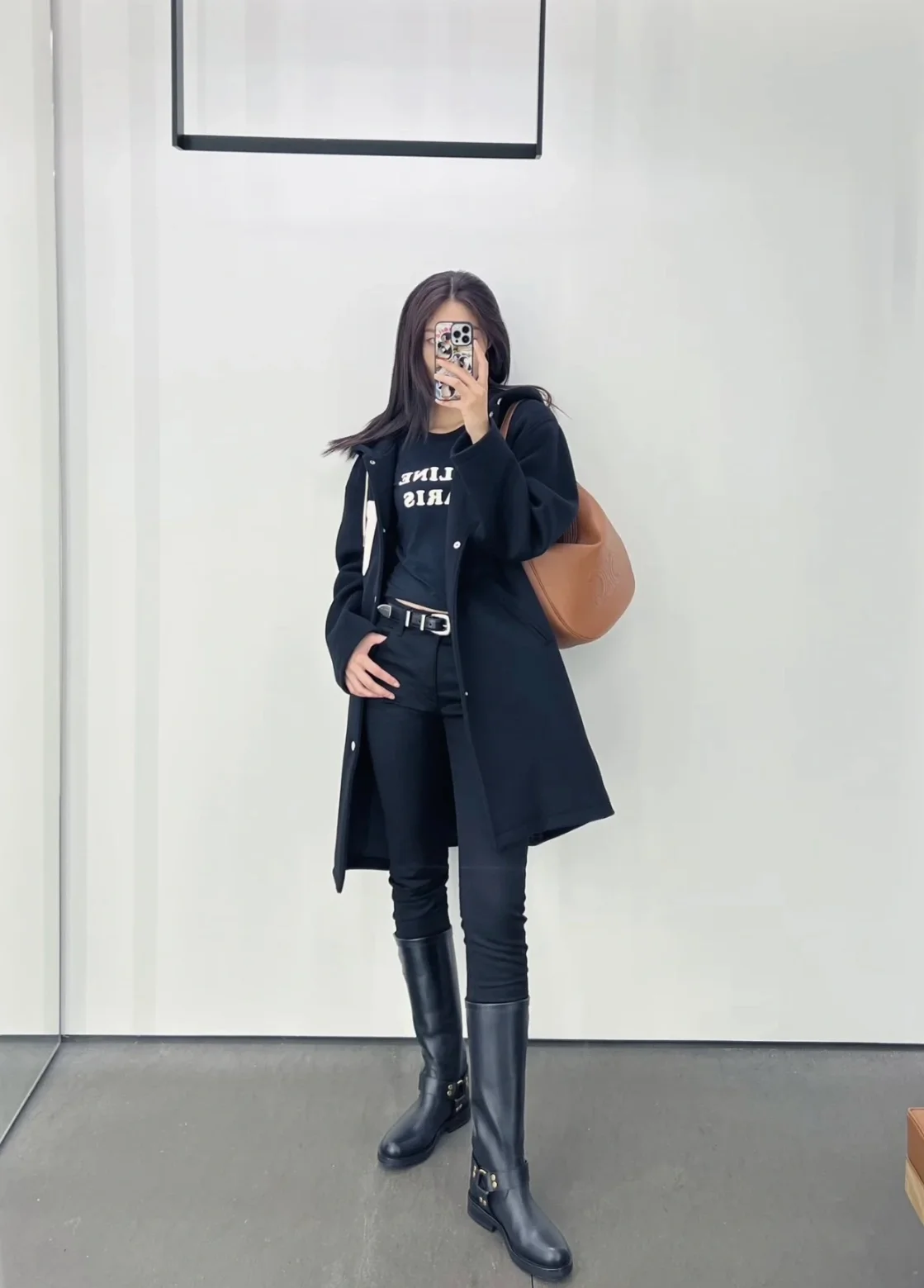 셀린느 컬리지 페이스 울 파카