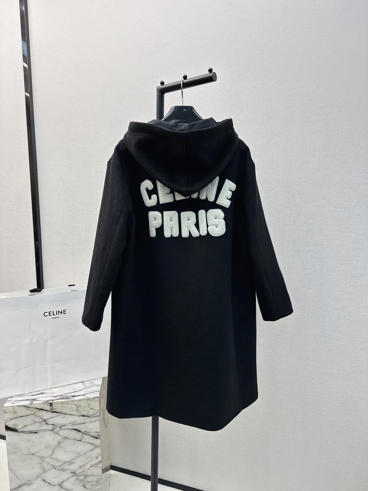 셀린느 컬리지 페이스 울 파카