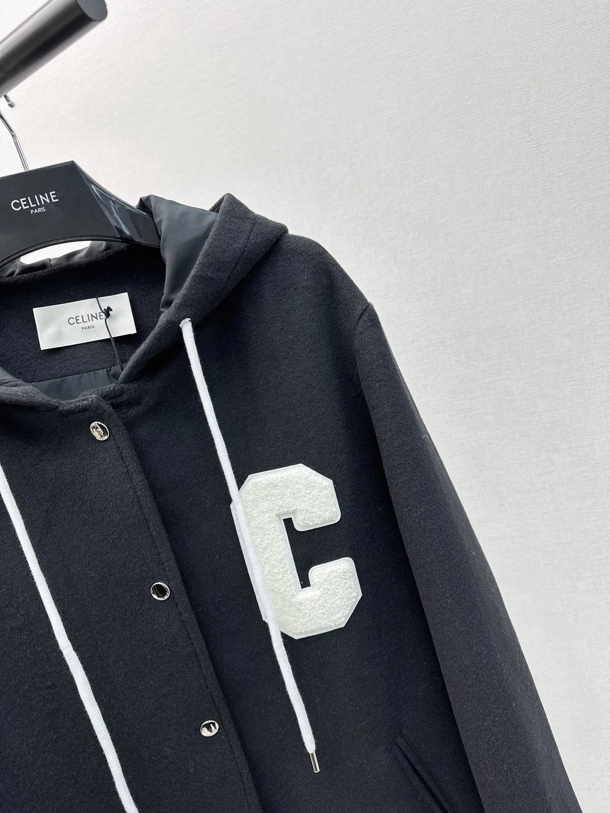 셀린느 컬리지 페이스 울 파카