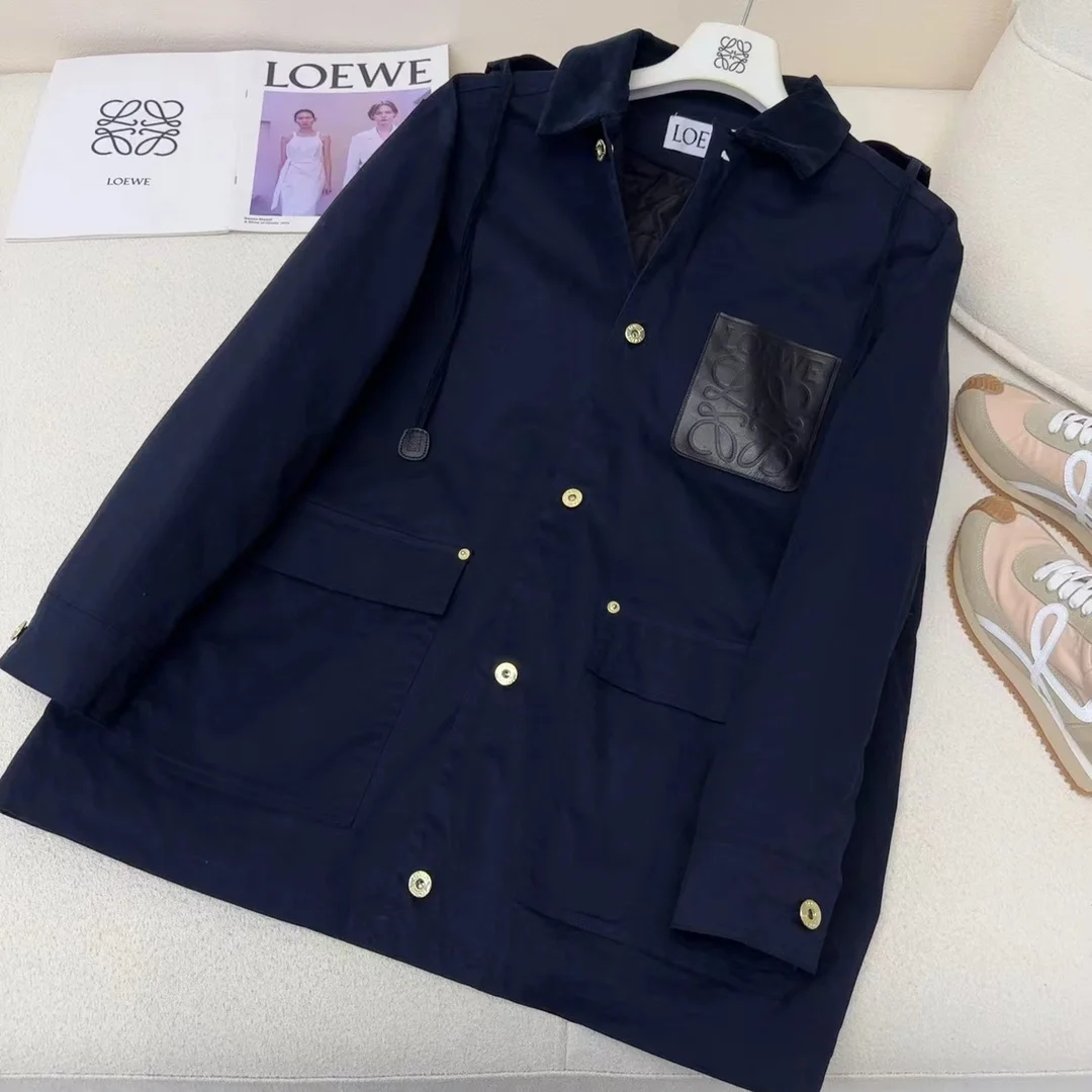 로에베 패치 포켓 후디드 파카 코트