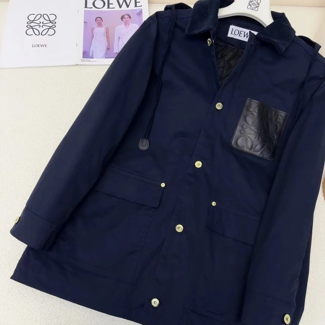 로에베 패치 포켓 후디드 파카 코트