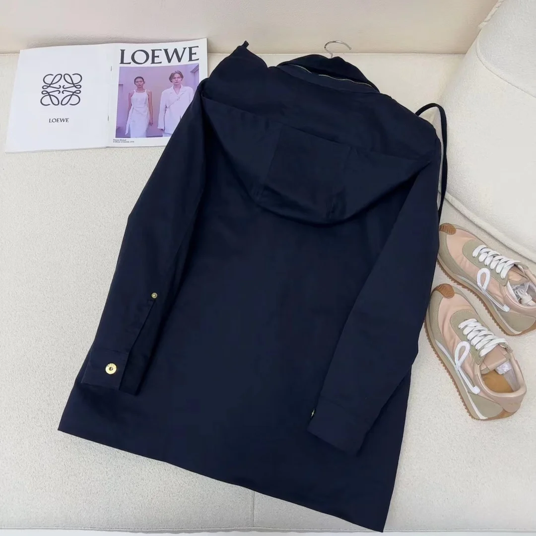 로에베 패치 포켓 후디드 파카 코트