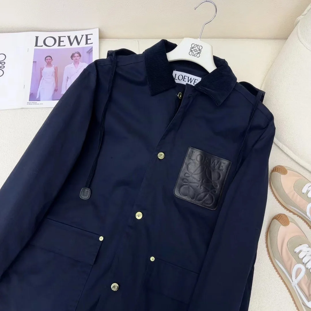 로에베 패치 포켓 후디드 파카 코트