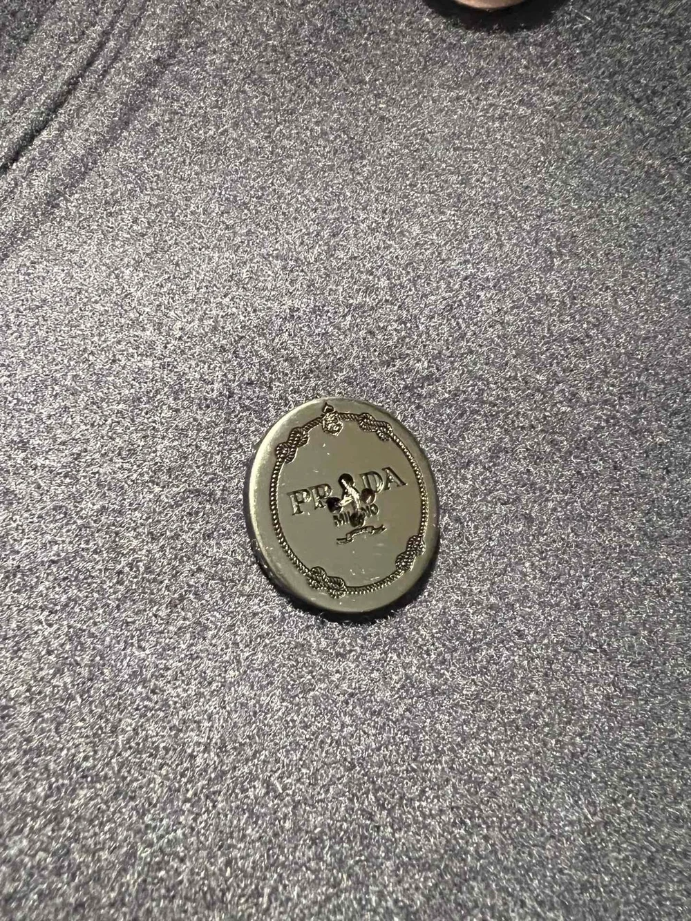 프라다 더블브레스트 패브릭 피코트