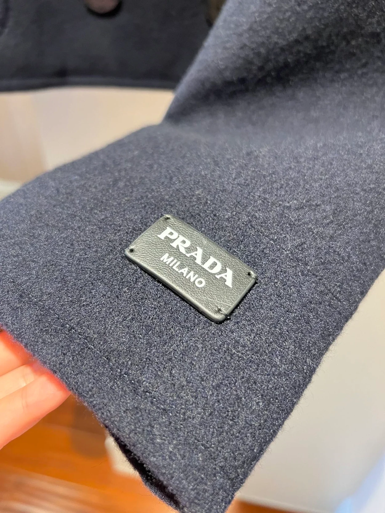 프라다 더블브레스트 패브릭 피코트