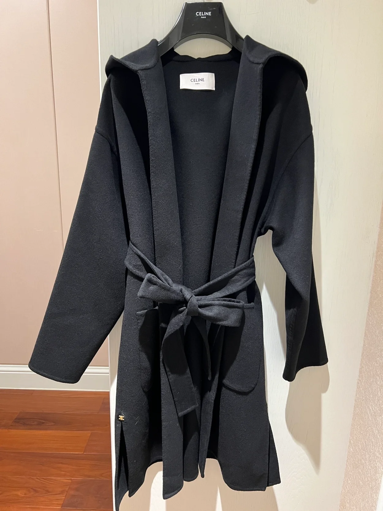 셀린느 더블 페이스 캐시미어 후드 코트