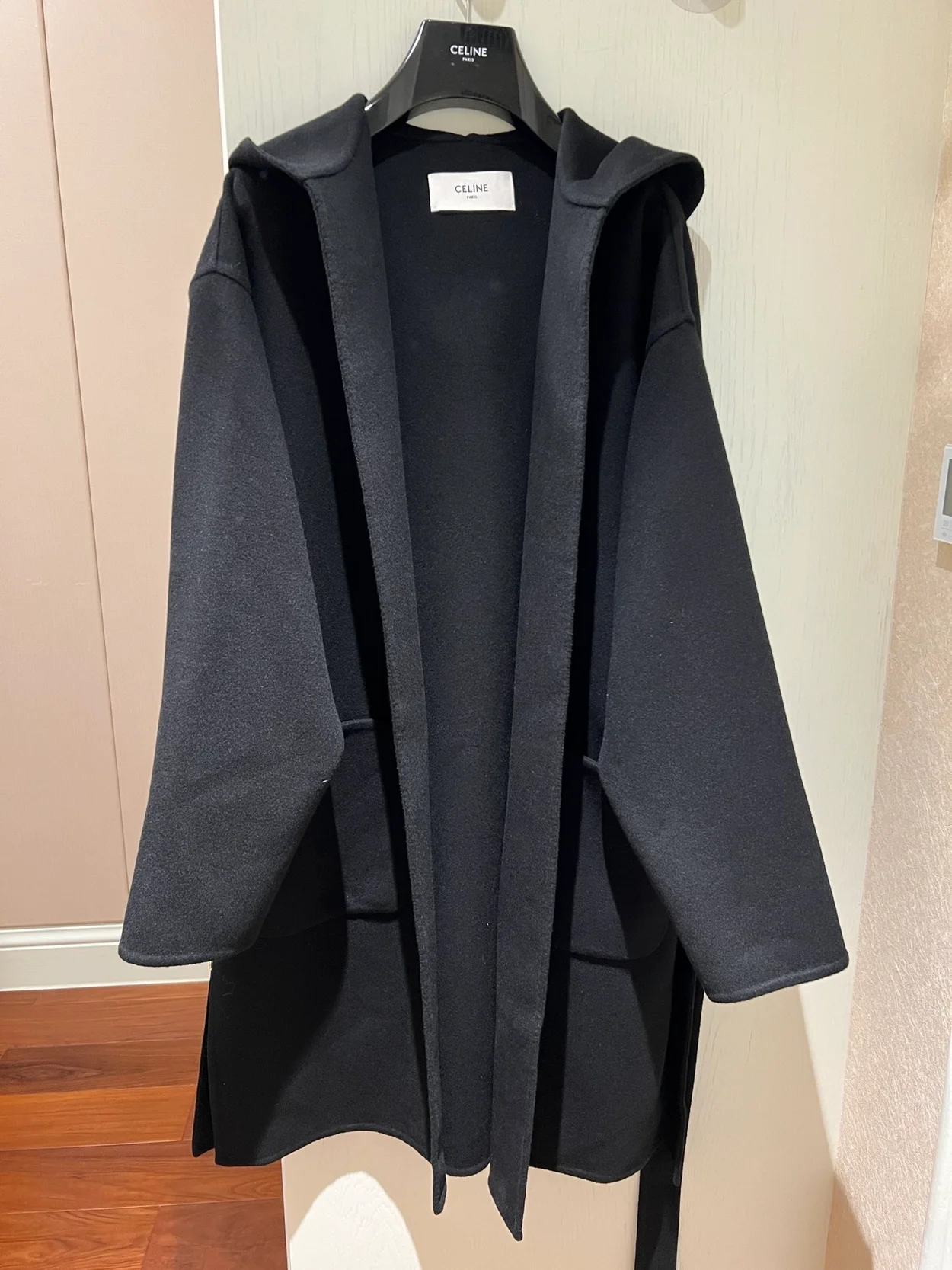 셀린느 더블 페이스 캐시미어 후드 코트