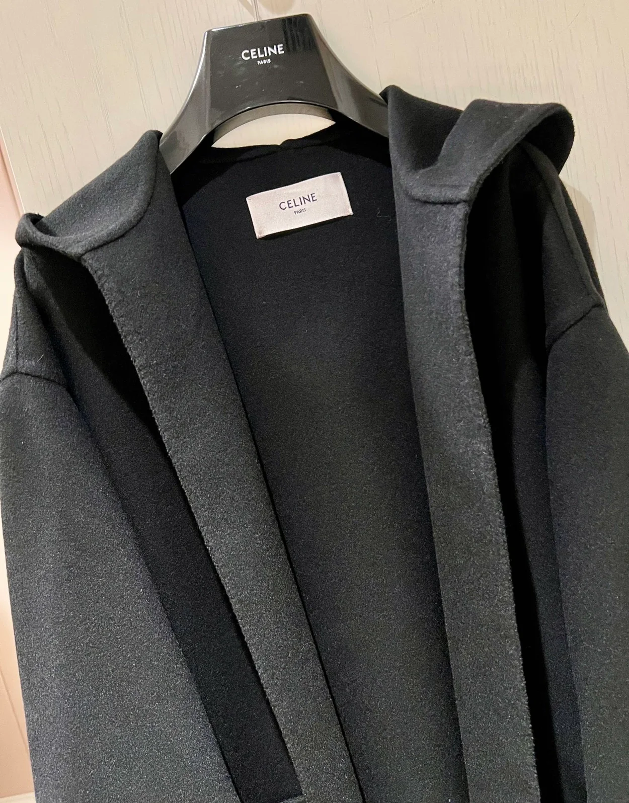 셀린느 더블 페이스 캐시미어 후드 코트