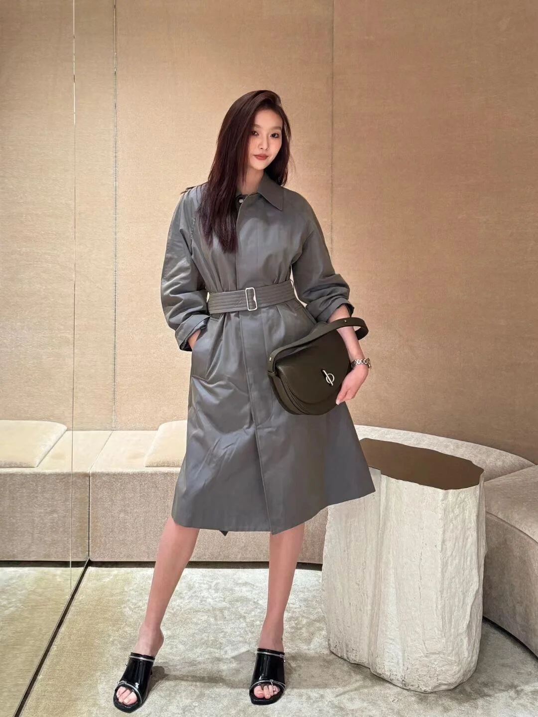 버버리 롱 코튼 카 코트