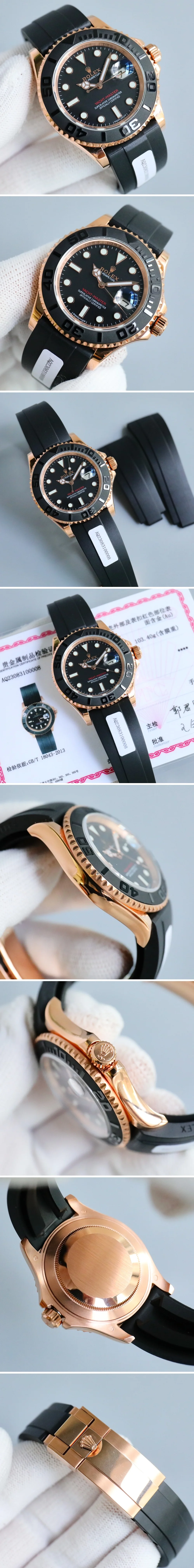 롤렉스 요트마스터 블랙 오이스터 러버밴드 40mm