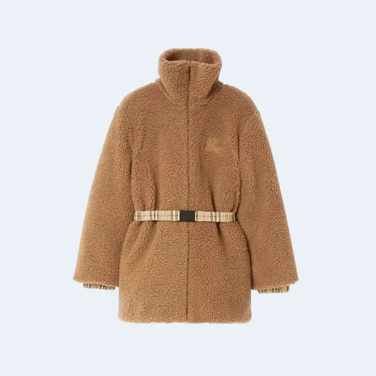 버버리 엠브로이더리 울 블렌드 코트 브라운