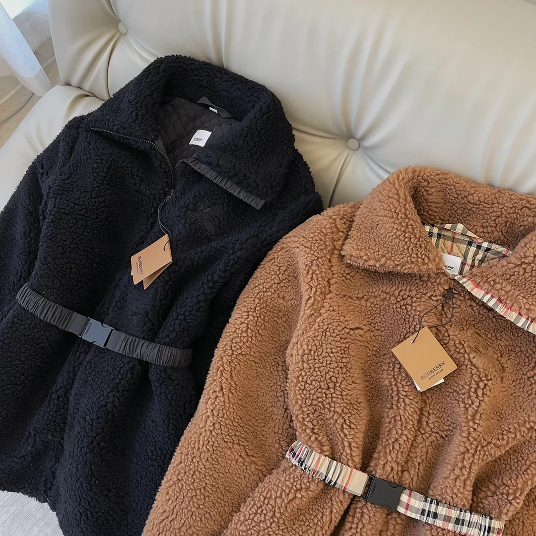 버버리 엠브로이더리 울 블렌드 코트 브라운