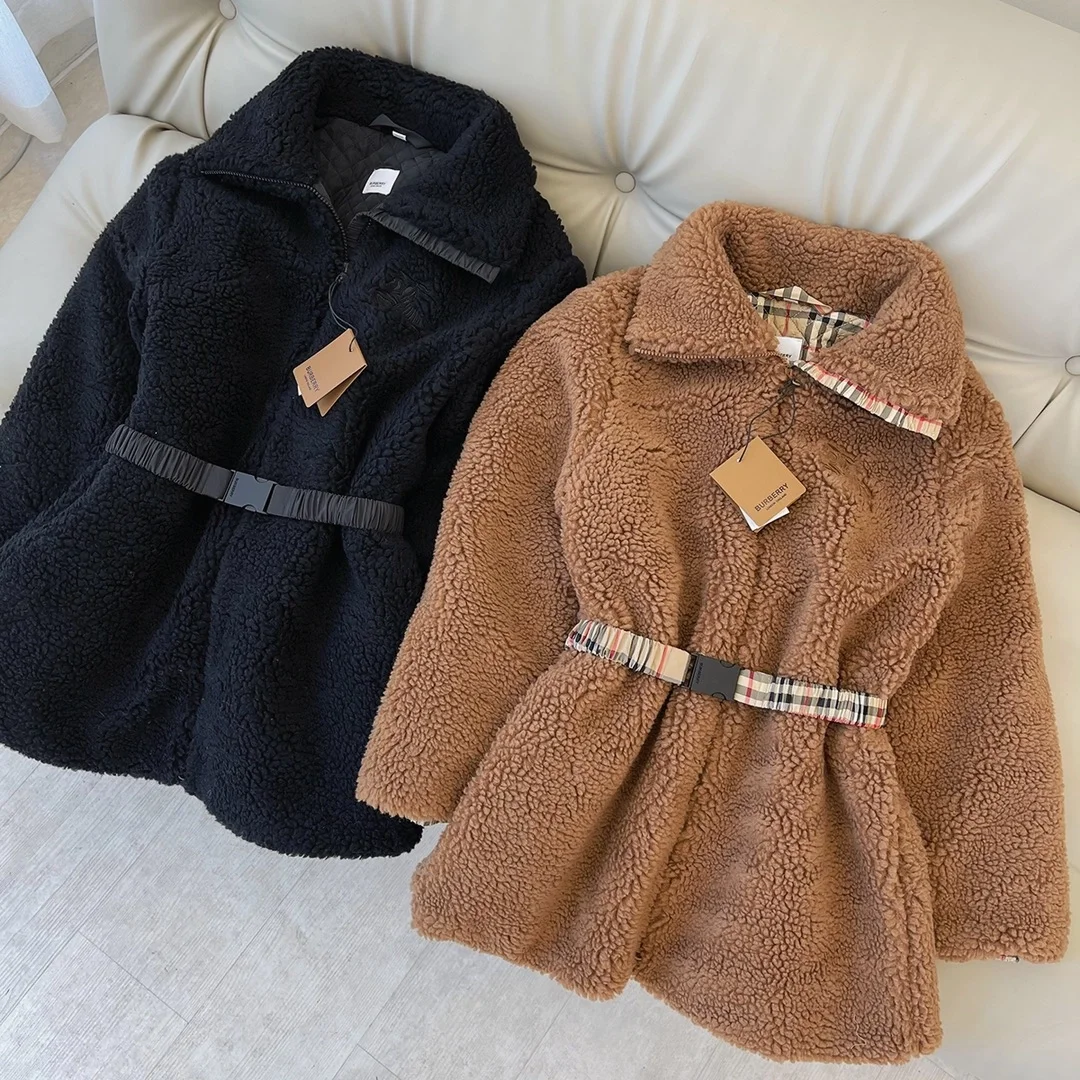 버버리 엠브로이더리 울 블렌드 코트 브라운