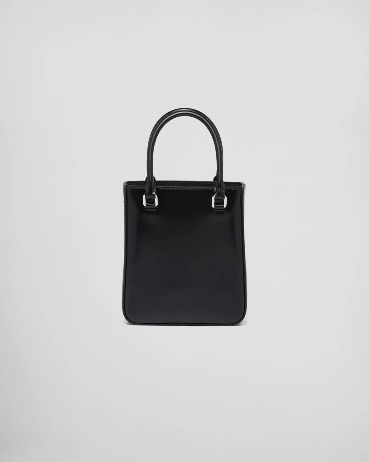 프라다 브러쉬드 가죽 스몰 토트 백 블랙