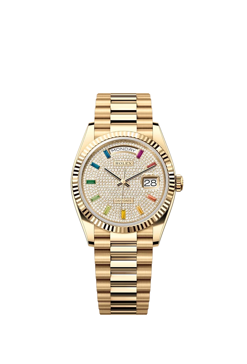 롤렉스 데이데이트 다이아몬드 파베 옐로우 골드