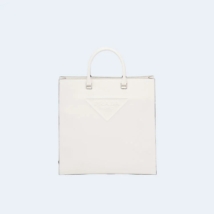 프라다 사피아노 가죽 토트백 화이트