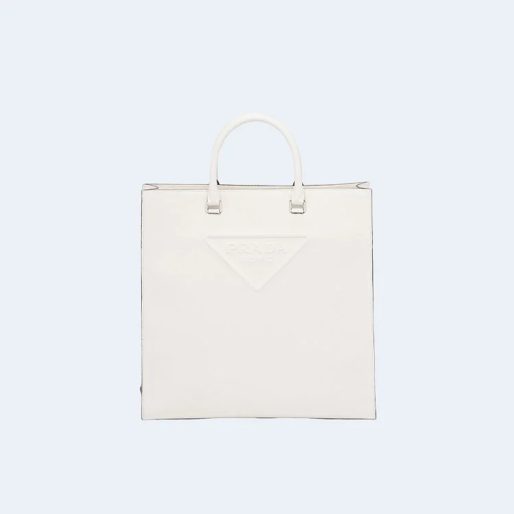 프라다 사피아노 가죽 토트백 화이트