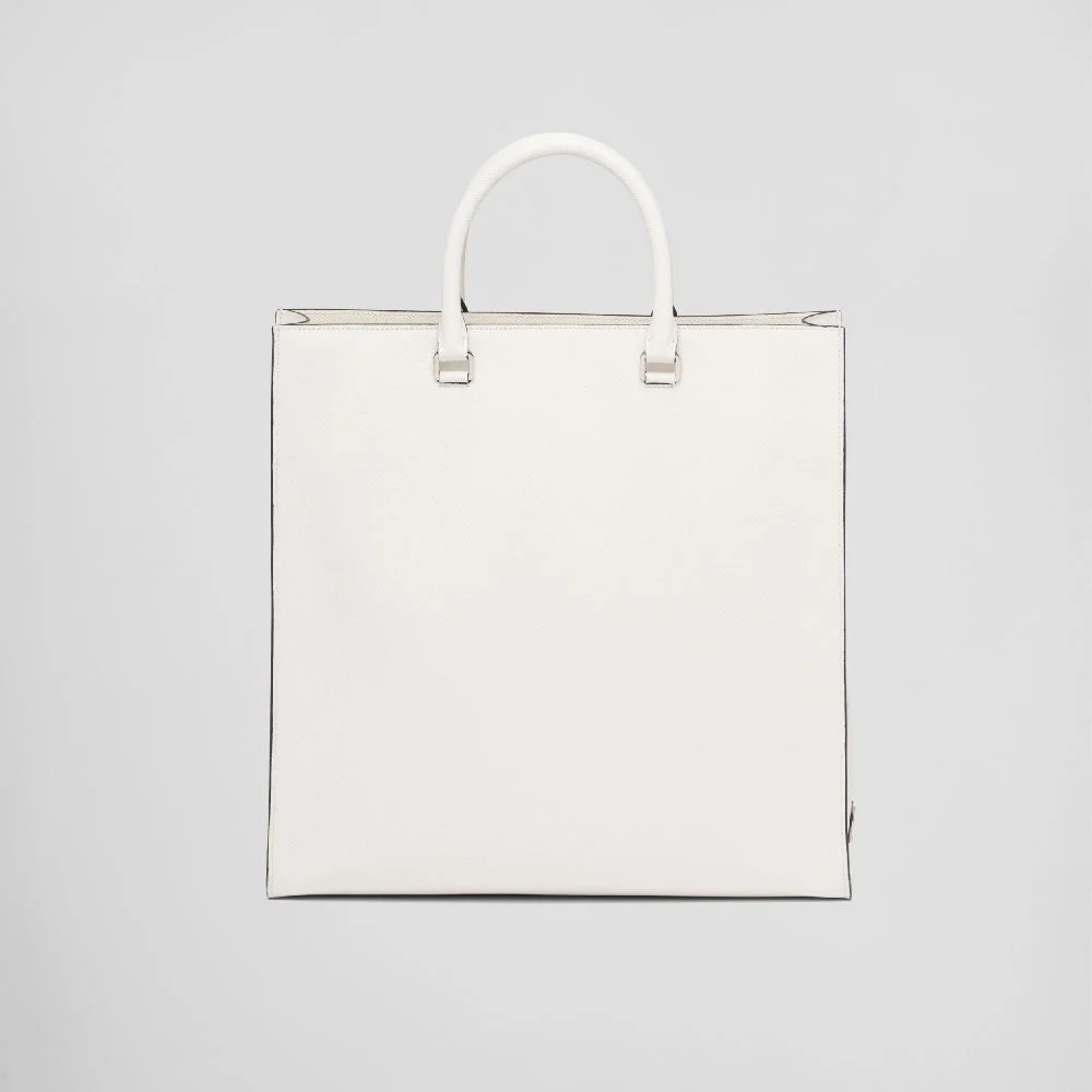 프라다 사피아노 가죽 토트백 화이트