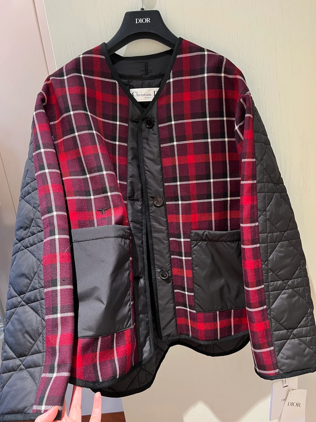 디올 매크로까나쥬 패널링 피코트