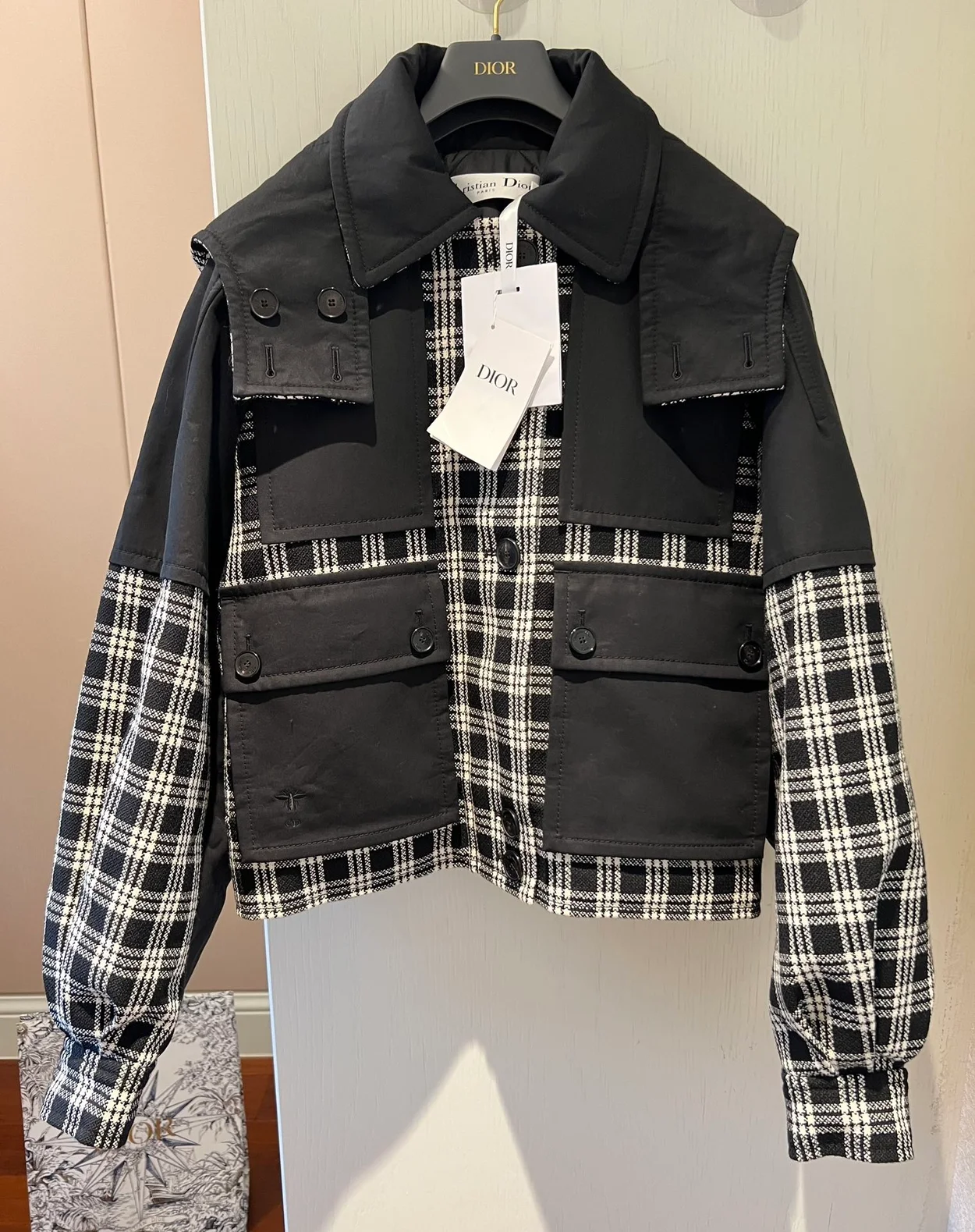 디올 후드 피코트 자켓